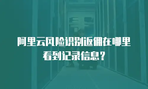 阿里云风险识别返佣在哪里看到记录信息？