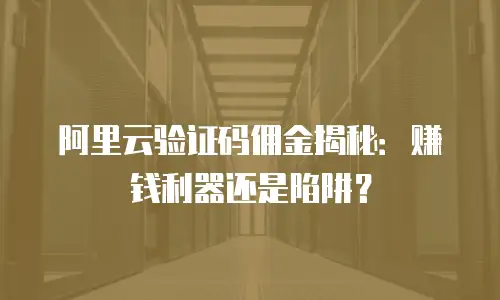 阿里云验证码佣金揭秘：赚钱利器还是陷阱？