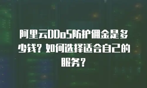 阿里云DDoS防护佣金是多少钱？如何选择适合自己的服务？