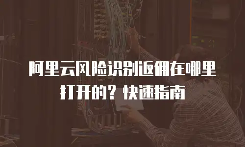 阿里云风险识别返佣在哪里打开的？快速指南