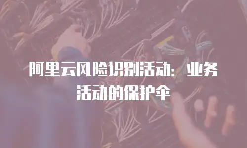 阿里云风险识别活动：业务活动的保护伞