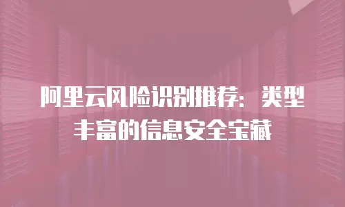 阿里云风险识别推荐：类型丰富的信息安全宝藏