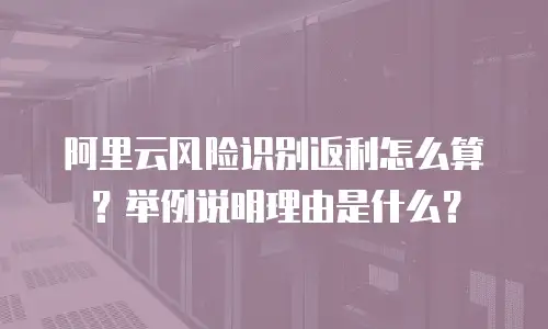 阿里云风险识别返利怎么算？举例说明理由是什么？