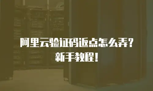 阿里云验证码返点怎么弄？新手教程！