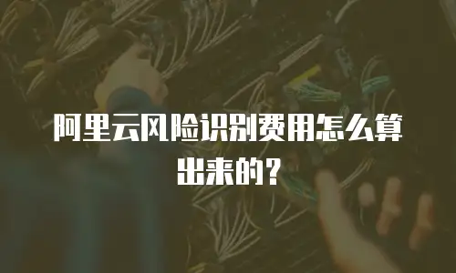 阿里云风险识别费用怎么算出来的？