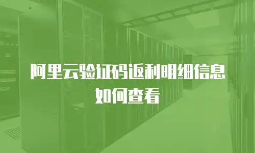 阿里云验证码返利明细信息如何查看