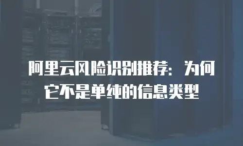 阿里云风险识别推荐：为何它不是单纯的信息类型