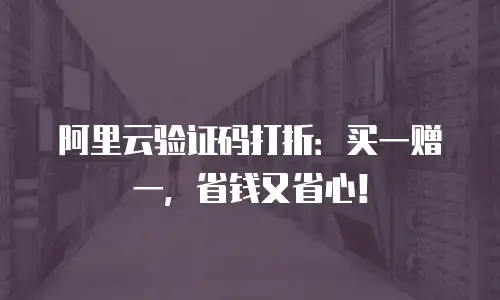 阿里云验证码打折：买一赠一，省钱又省心！