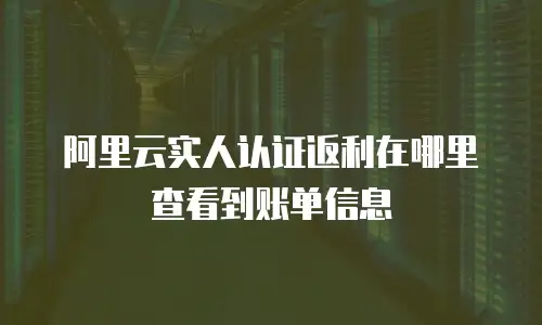 阿里云实人认证返利在哪里查看到账单信息