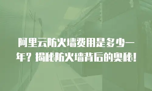 阿里云防火墙费用是多少一年？揭秘防火墙背后的奥秘！