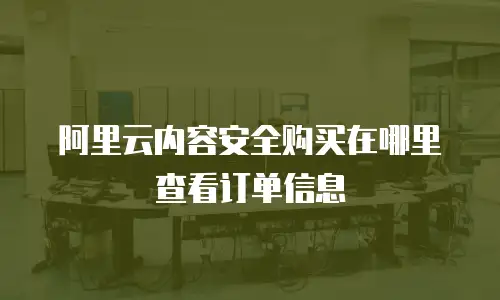 阿里云内容安全购买在哪里查看订单信息
