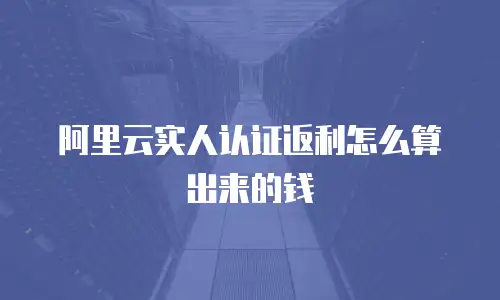 阿里云实人认证返利怎么算出来的钱