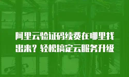 阿里云验证码续费在哪里找出来？轻松搞定云服务升级