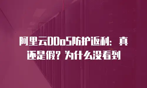 阿里云DDoS防护返利：真还是假？为什么没看到