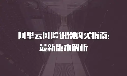 阿里云风险识别购买指南：最新版本解析