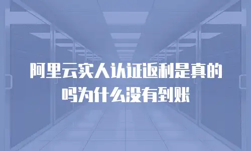 阿里云实人认证返利是真的吗为什么没有到账