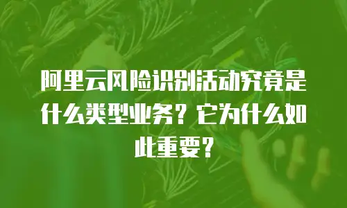 阿里云风险识别活动究竟是什么类型业务？它为什么如此重要？