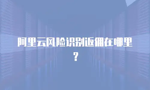 阿里云风险识别返佣在哪里？
