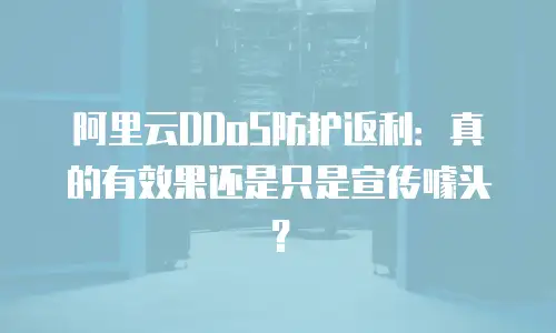 阿里云DDoS防护返利：真的有效果还是只是宣传噱头？