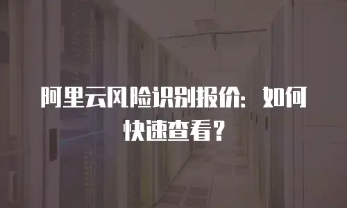 阿里云风险识别报价：如何快速查看？