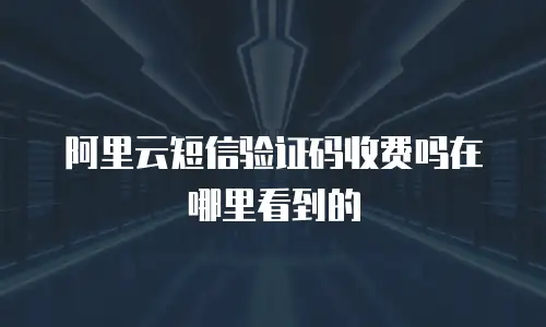 阿里云短信验证码收费吗在哪里看到的