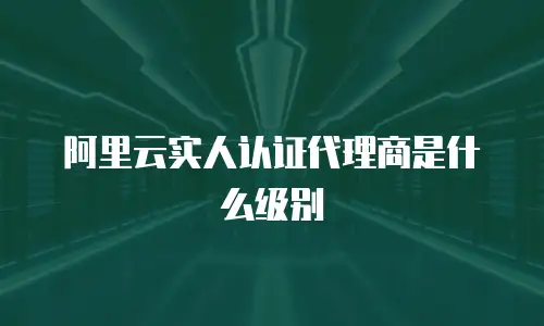 阿里云实人认证代理商是什么级别