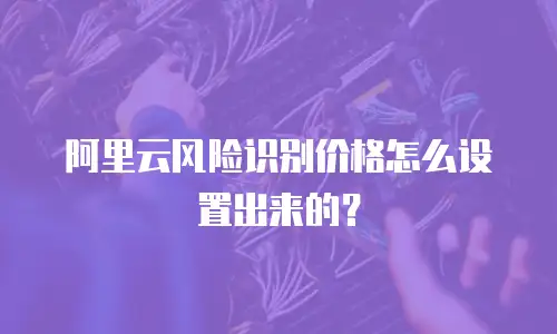 阿里云风险识别价格怎么设置出来,阿里云风险识别价格怎么设置出来的