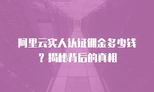 阿里云实人认证佣金多少钱？揭秘背后的真相
