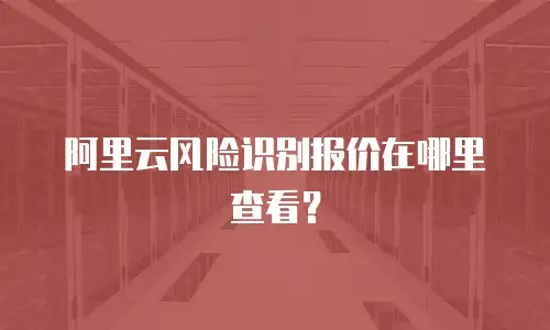 阿里云风险识别报价在哪里查看？