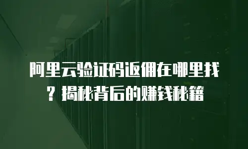 阿里云验证码返佣在哪里找？揭秘背后的赚钱秘籍