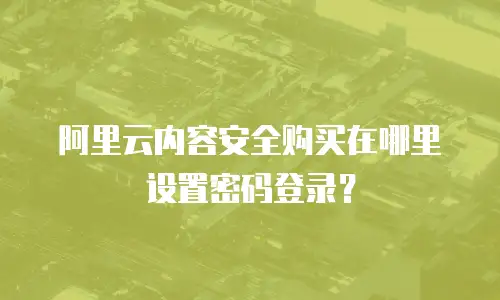 阿里云内容安全购买在哪里设置密码登录？