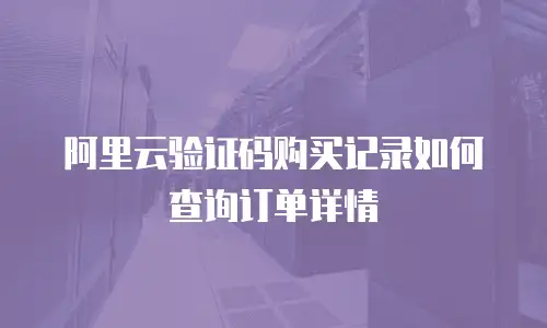 阿里云验证码购买记录如何查询订单详情