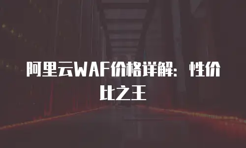 阿里云WAF价格详解：性价比之王