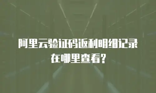 阿里云验证码返利明细记录在哪里查看?