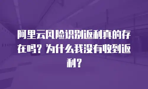 阿里云风险识别返利真的存在吗？为什么我没有收到返利？