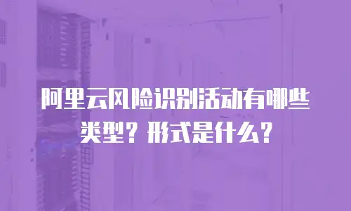 阿里云风险识别活动有哪些类型？形式是什么？