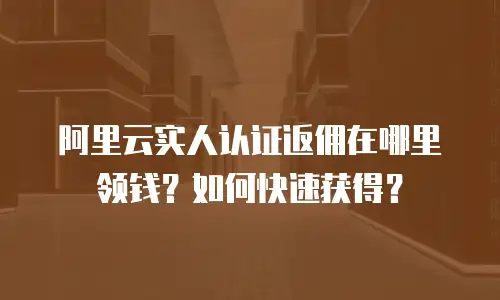 阿里云实人认证返佣在哪里领钱？如何快速获得？