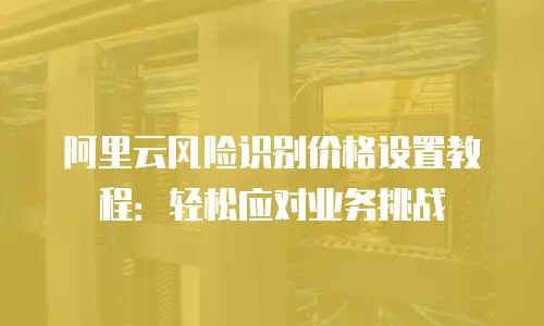 阿里云风险识别价格设置教程：轻松应对业务挑战