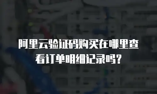 阿里云验证码购买在哪里查看订单明细记录吗？