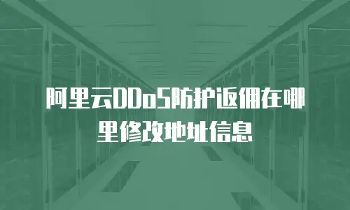 阿里云DDoS防护返佣在哪里修改地址信息