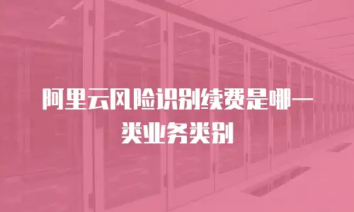 阿里云风险识别续费是哪一类业务类别