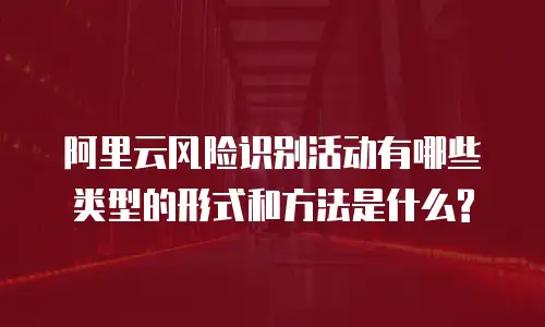 阿里云风险识别活动有哪些类型的形式和方法是什么?
