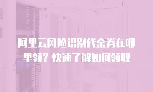 阿里云风险识别代金券在哪里领？快速了解如何领取