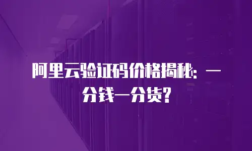 阿里云验证码价格揭秘: 一分钱一分货?