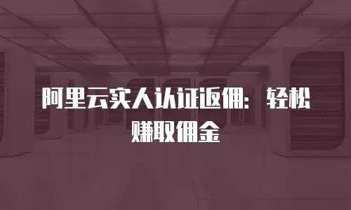 阿里云实人认证返佣：轻松赚取佣金