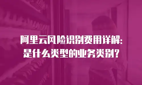 阿里云风险识别费用详解：是什么类型的业务类别？