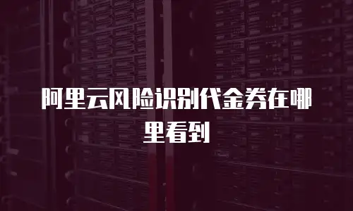 阿里云风险识别代金券在哪里看到