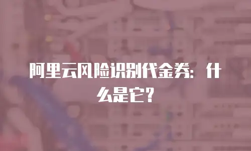 阿里云风险识别代金券：什么是它？