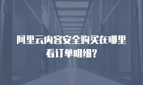 阿里云内容安全购买在哪里看订单明细？