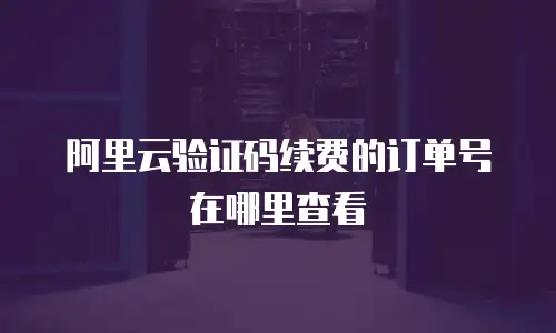 阿里云验证码续费的订单号在哪里查看